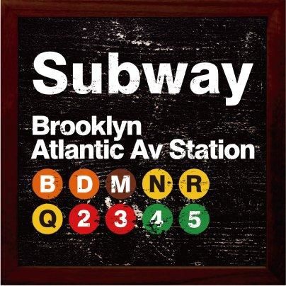 【キャンバスフレーム】 サブウェイ 地下鉄 ブルックリン アトランティック アベニュー駅