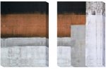 【キャンバスパネル】アートパネル アクリル絵の具と油絵の具の背景 抽象画(2枚セット)