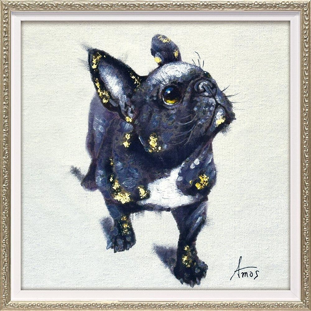 【絵画 油絵】オイル ペイント アート「ブラック ブル(Sサイズ)」