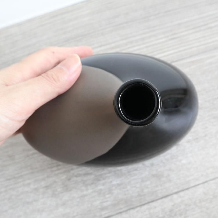 【花瓶】モダンテイスト 陶器フラワーベース(花瓶) ブラック&グレー インテリア 壁掛け アート モダン おしゃれ シンプル モダン アジアン アンティーク