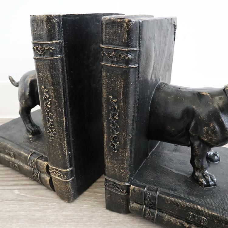 【本立て】高級感のあるデザイン ブックエンド 犬 インテリア 壁掛け アート モダン おしゃれ シンプル モダン アジアン アンティーク