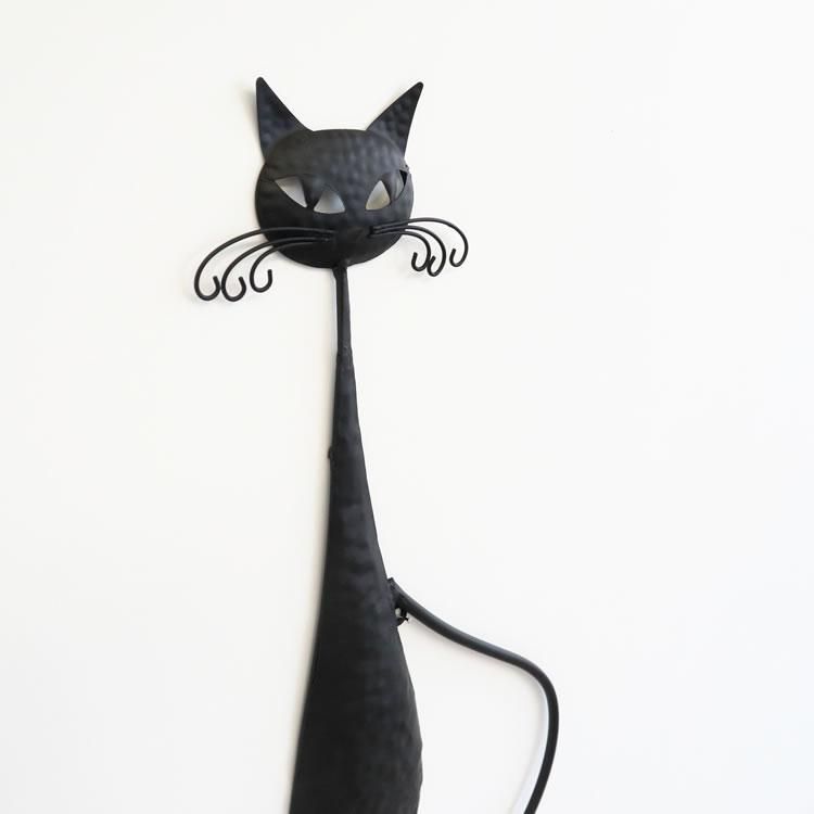 【壁飾り】販促品、ノベルティーにも♪ 壁飾り 壁掛け ネコ 黒 インテリア 壁掛け アート モダン おしゃれ シンプル モダン アジアン アンティーク