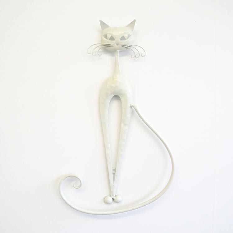 【壁飾り】販促品、ノベルティーにも♪ 壁飾り 壁掛け ネコ 白 インテリア 壁掛け アート モダン おしゃれ シンプル モダン アジアン アンティーク