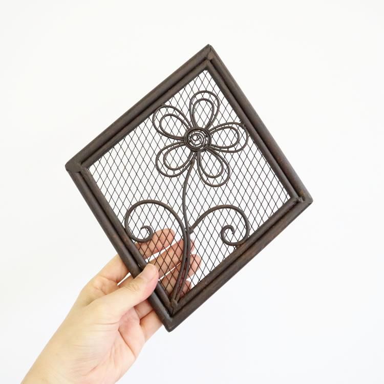 【壁飾り】販促品、ノベルティーにも♪ 壁飾り 壁掛け 花 ひし形 インテリア 壁掛け アート モダン おしゃれ シンプル モダン アジアン アンティーク