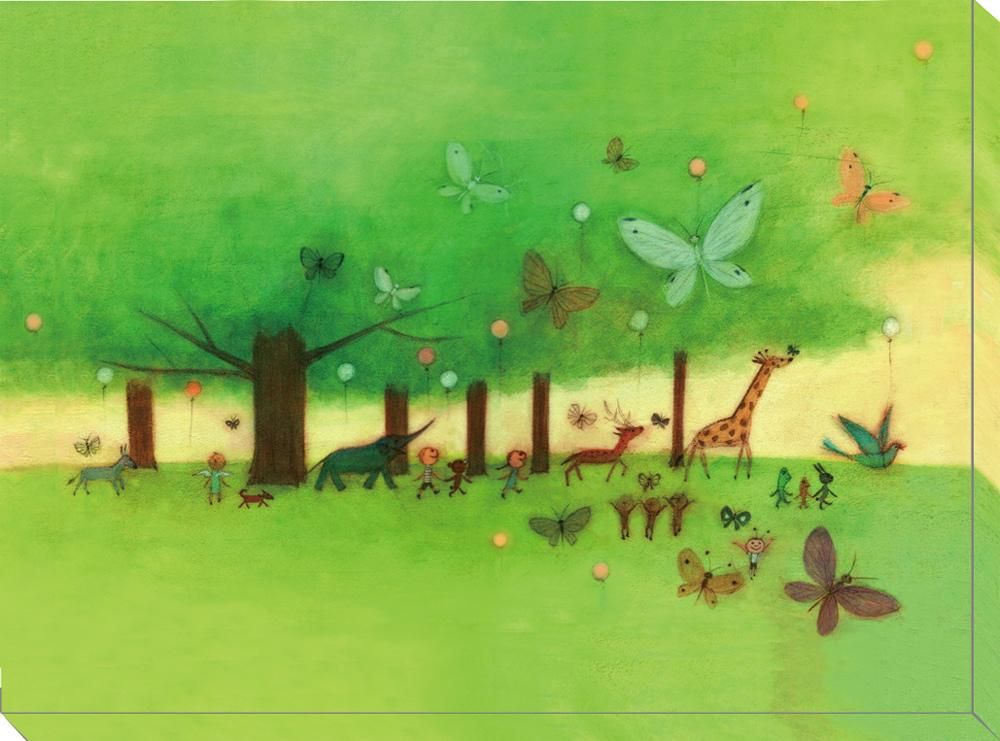 《絵画》 久松ひろこ 森のちょうちょ (Hiroko Hisamatsu)