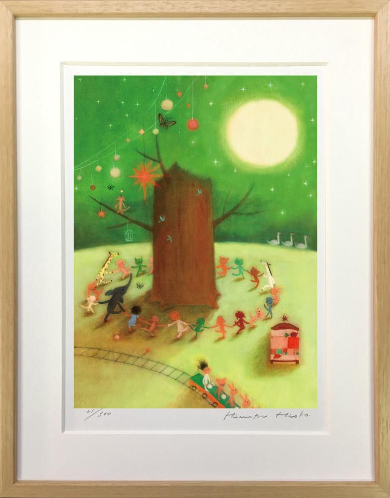 《絵画》 久松ひろこ 真夜中の集会 (Hiroko Hisamatsu)
