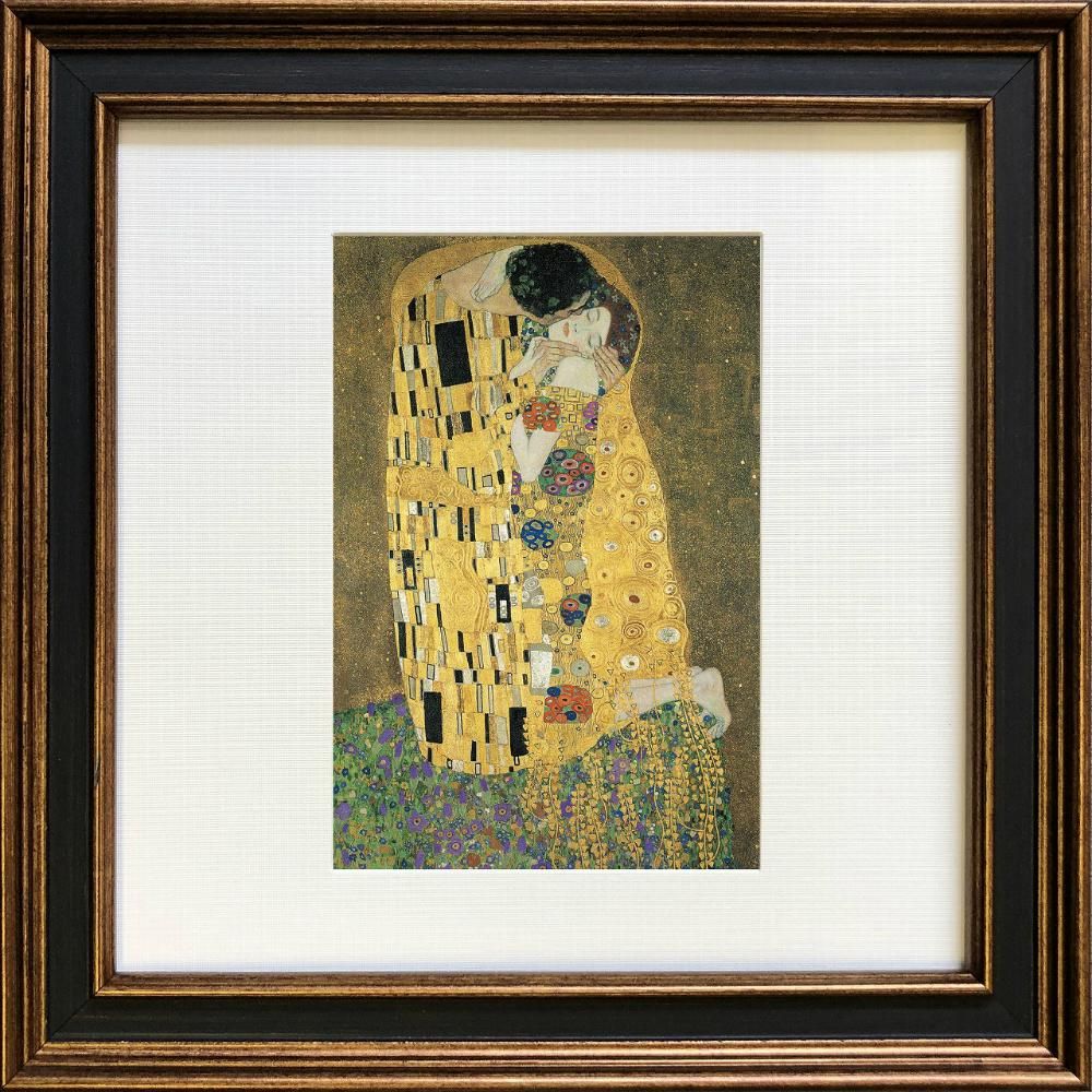 名画アートフレーム クリムト 接吻 Klimt ゆうパケット 絵画や壁掛け販売 日本唯一の風景専門店 R あゆわら