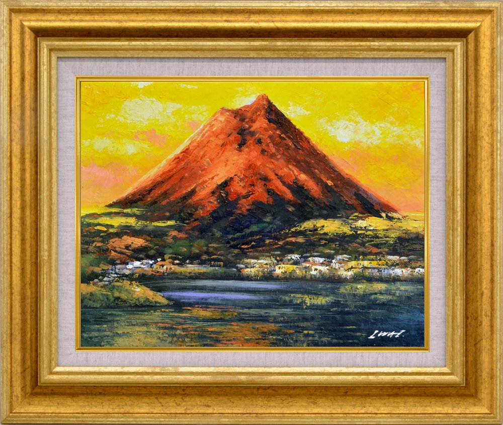 赤富士油彩 - 絵画