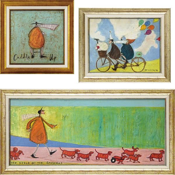 絵画 サムトフト「カドルアップ」/インテリア 壁掛け 額入り 油絵 ポスター アート アートパネル リビング 玄関 プレゼント モダン アートフレーム おしゃれ 飾る