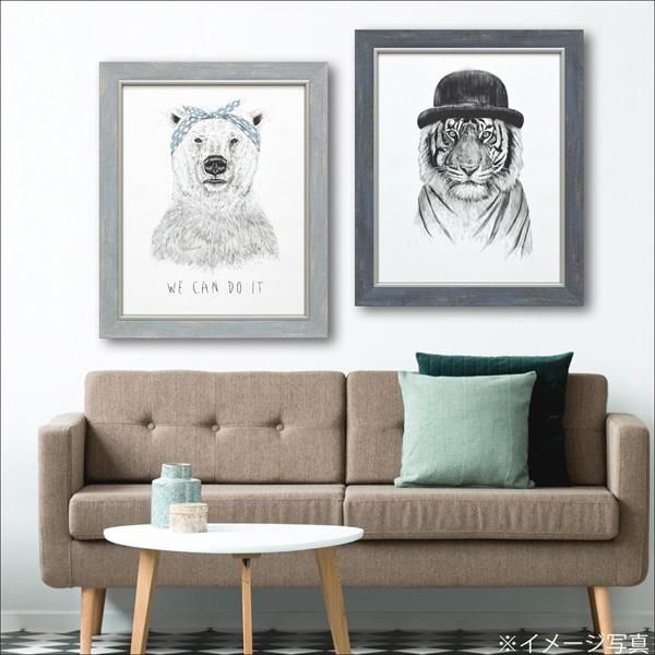 絵画 バラズス ショルティ「ウィ キャン ドゥ イット」/インテリア 動物 壁掛け 額入り 油絵 ポスター アート アートパネル リビング 玄関 プレゼント モダン アートフレーム おしゃれ 飾る