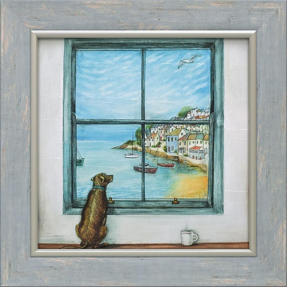 絵画 ジョー ラム「ハーリーズ ハーバー」/額入り 絵画 絵 壁掛け アート リビング 玄関 トイレ インテリア かわいい 壁飾り 癒やし プレゼント ギフト アートパネル ポスター