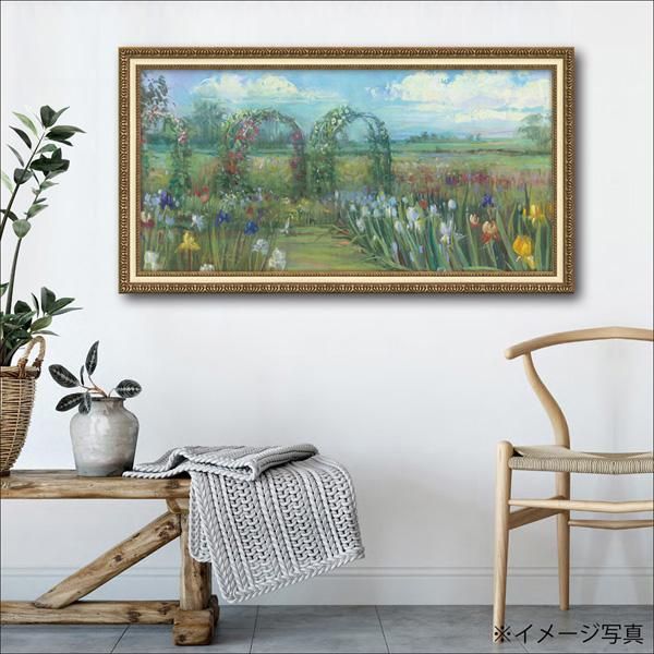 絵画 キャロル ローワン「カラフル チューリップ フィールド」/インテリア 壁掛け 額入り 油絵 ポスター アート アートパネル リビング 玄関 プレゼント モダン アートフレーム おしゃれ 飾る