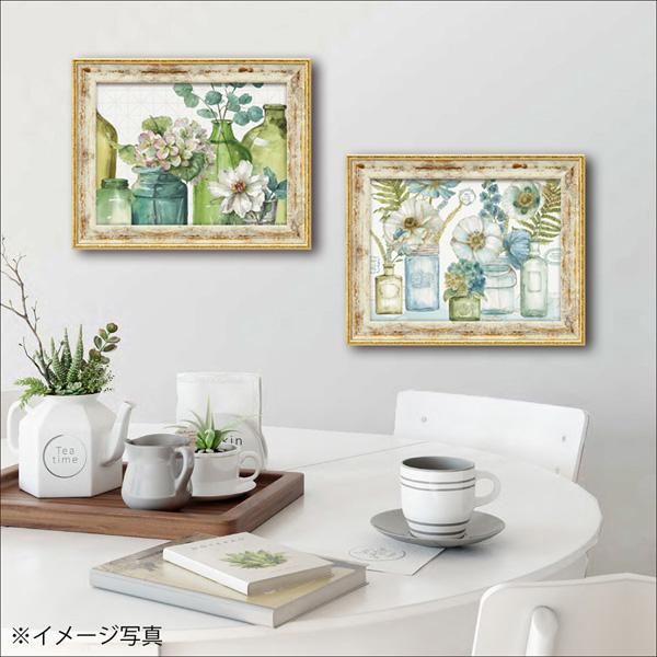 絵画 ゆうパケット ミニゲル アートフレーム リサ オーディット「ミックス グリーン」/額入り リビング
