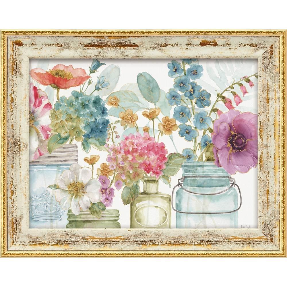 絵画 ゆうパケット ミニゲル アートフレーム リサ オーディット「レインボー シード フラワー」/額入り
