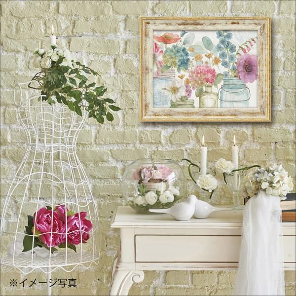 絵画 ゆうパケット ミニゲル アートフレーム リサ オーディット「レインボー シード フラワー」/額入り