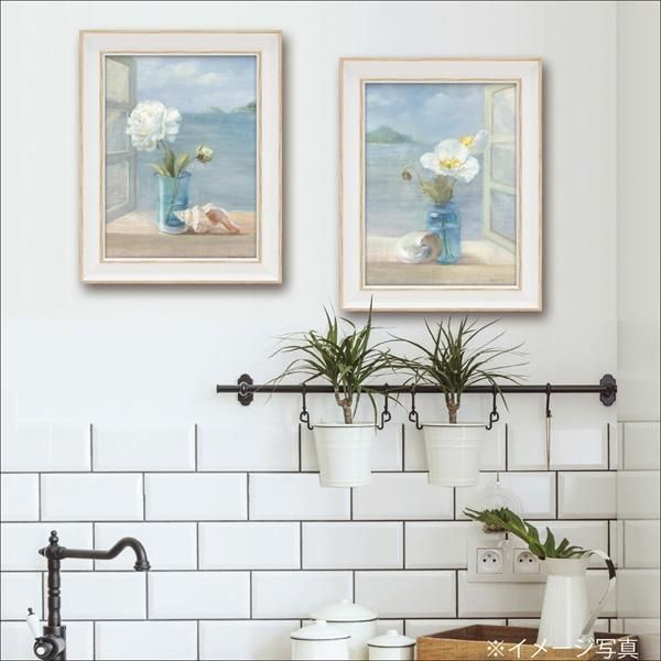 絵画 ゆうパケット ミニゲル アートフレーム ダンフイ ナイ「コースタル フローラル2」/プレゼント 額入り