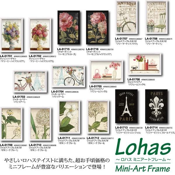 絵画 ロハス ミニアートフレーム リサ オーディット「ミックス グリーン7」/トイレ インテリア 壁飾り 玄関