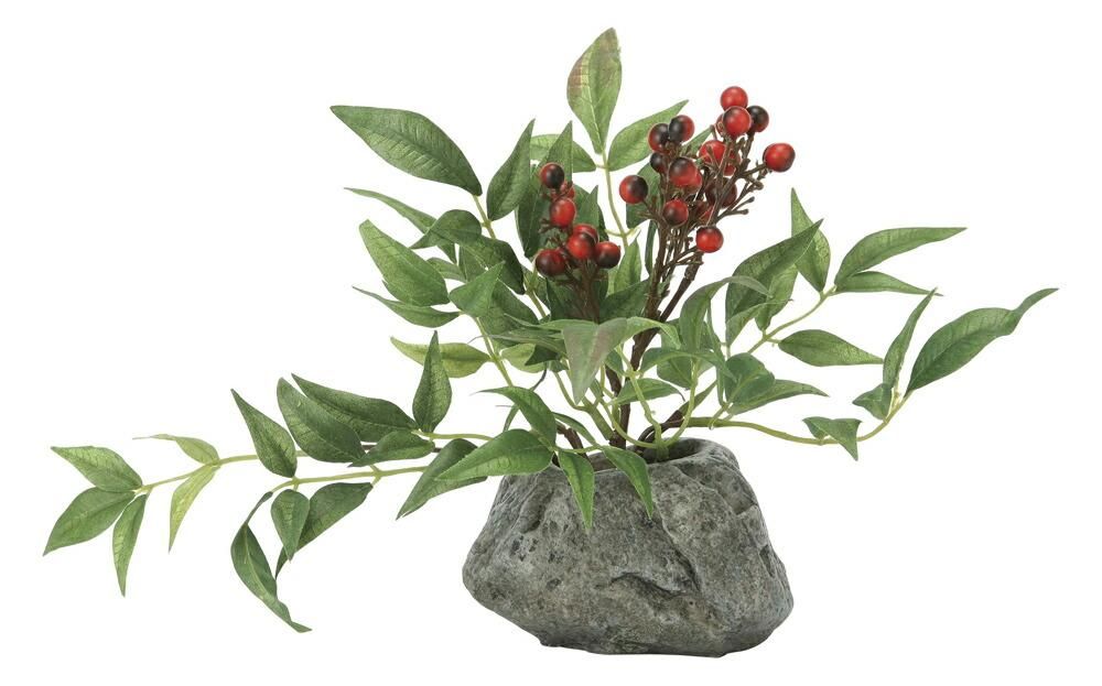 光触媒観葉植物 南天 〔テーブルタイプ〕 インテリア 部屋に飾る おしゃれ プレゼント ギフト 御祝 リビング 玄関 キッチン 枯れない 緑 造花 アートグリーン 展示場 店舗 引越祝 贈答
