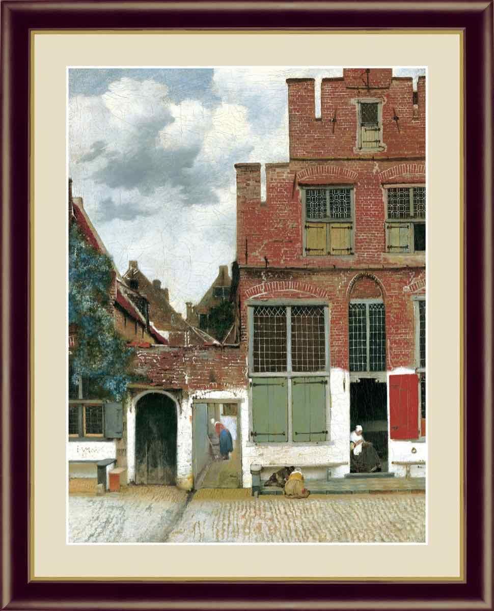 名画 油絵 デルフトの小路 ヨハネス フェルメール 手彩仕上 高精細巧芸画 ゆうパケット Sサイズ