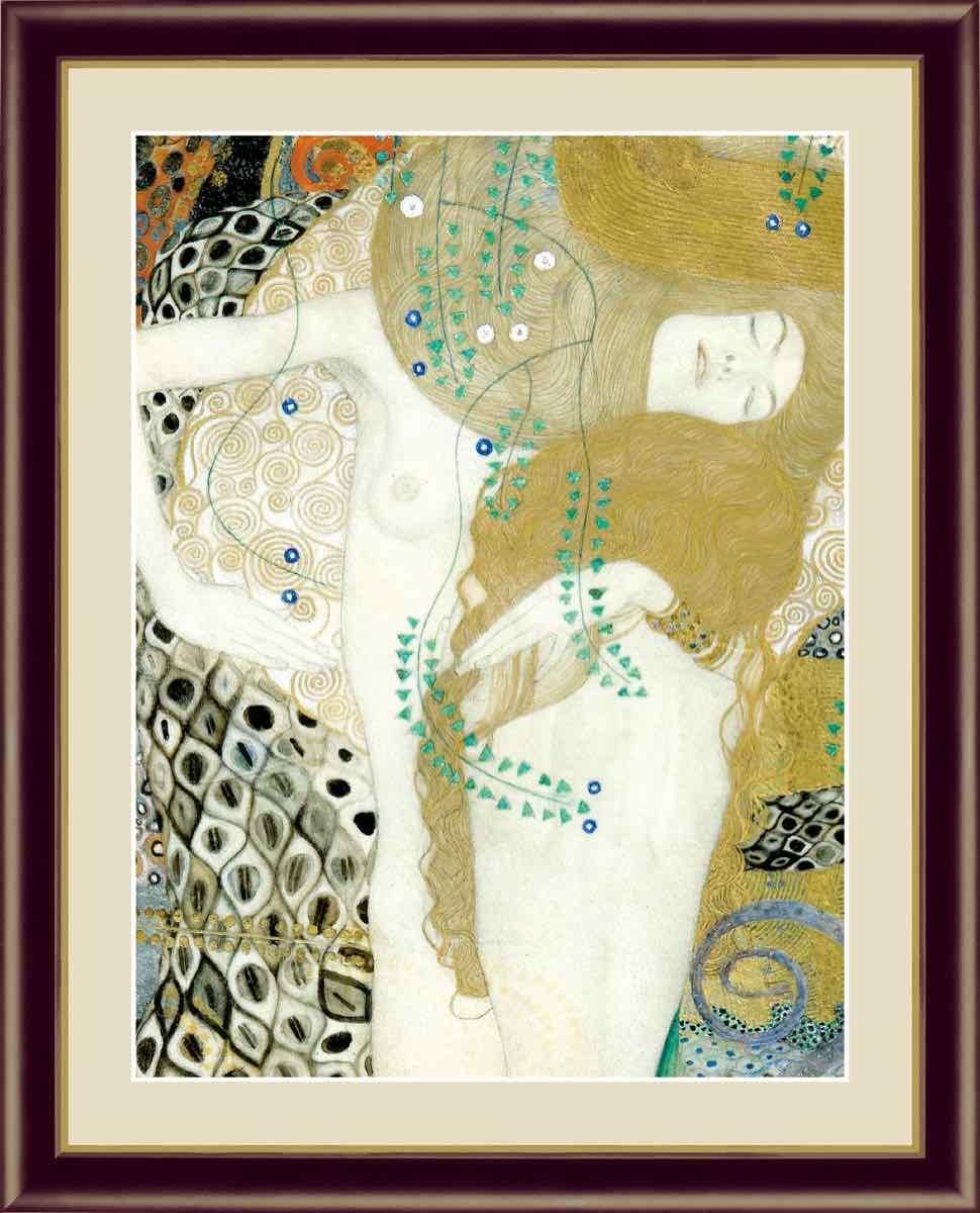 名画 油絵 水蛇 I グスタフ クリムト 手彩仕上 高精細巧芸画 ゆうパケット Sサイズ