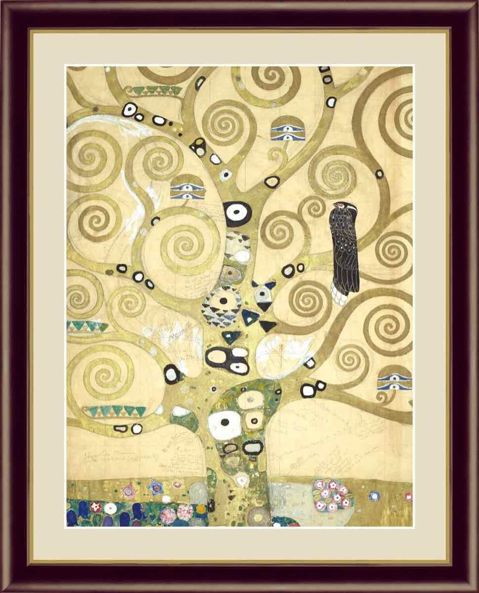 名画 油絵 生命の樹 グスタフ クリムト 手彩仕上 高精細巧芸画 ゆうパケット Sサイズ