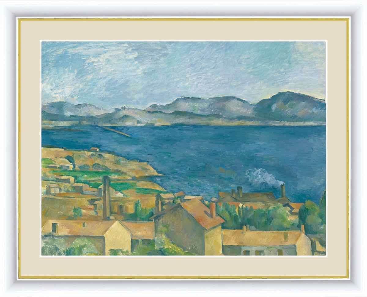 名画 油絵 エスタックから見たマルセイユ湾 ポール セザンヌ 手彩仕上 高精細巧芸画 Lサイズ