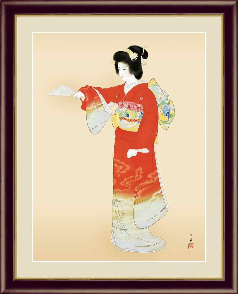 日本の名画 日本画 序の舞 上村 松園 手彩仕上 高精細巧芸画 ゆうパケット Sサイズ