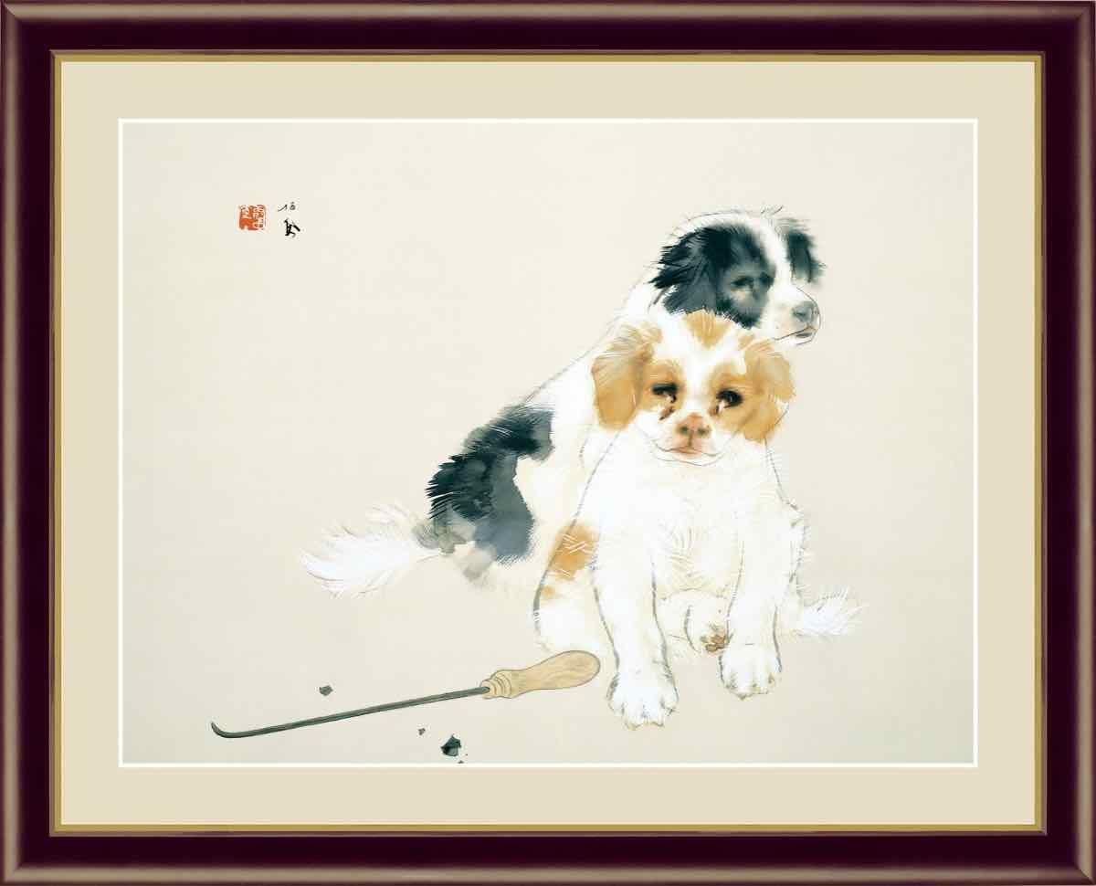 日本の名画 日本画 爐邊(ろべ) 竹内 栖鳳 手彩仕上 高精細巧芸画 ゆうパケット Sサイズ