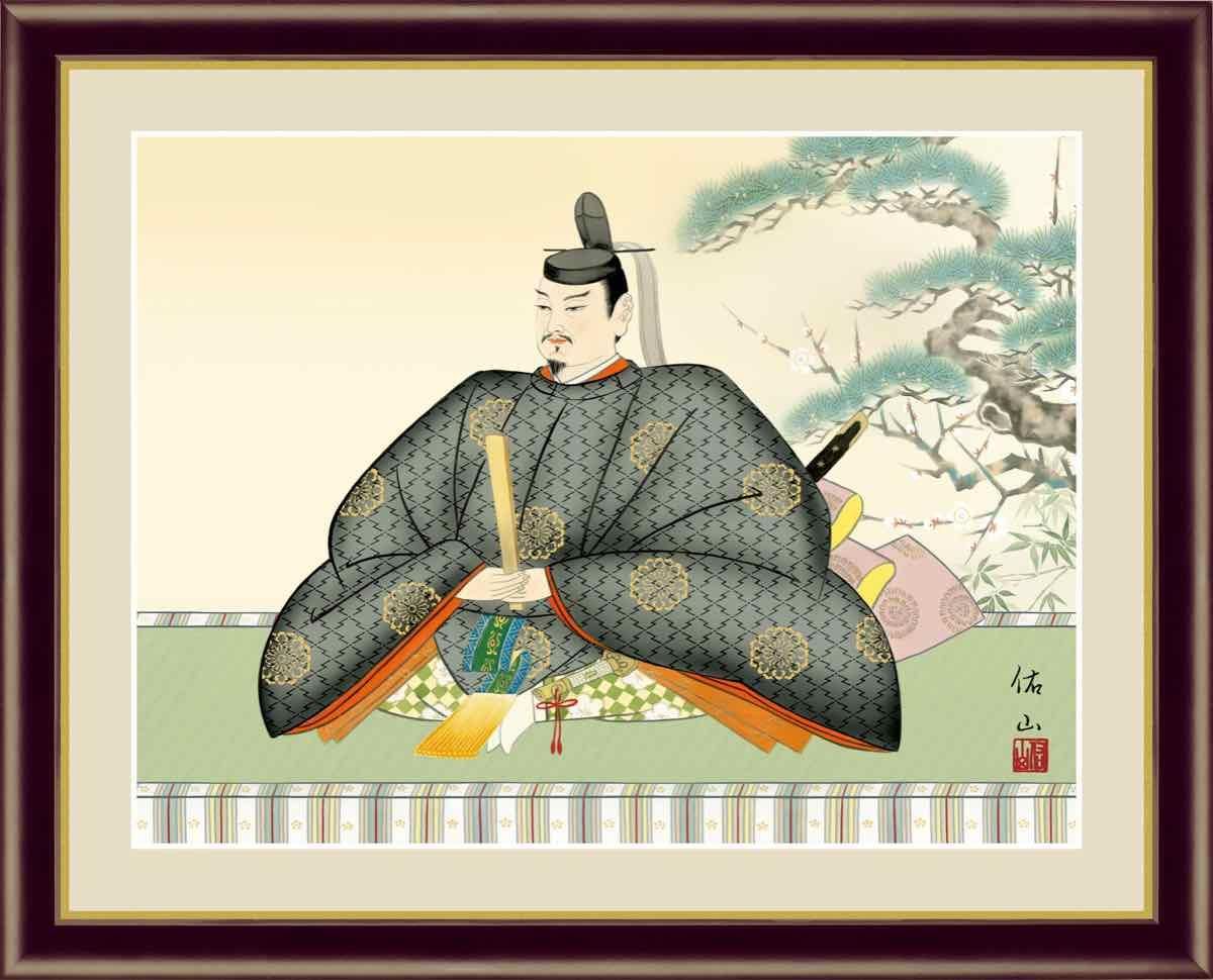 日本画 慶祝画 天神 奥居 佑山 手彩仕上 高精細巧芸画 ゆうパケット Sサイズ