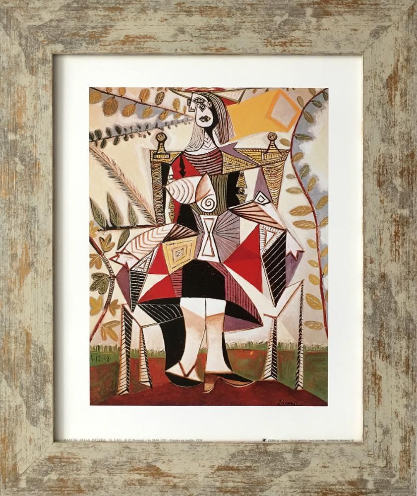 《名画アートフレーム》庭に座る女 パブロ・ピカソ(Pablo Picasso)