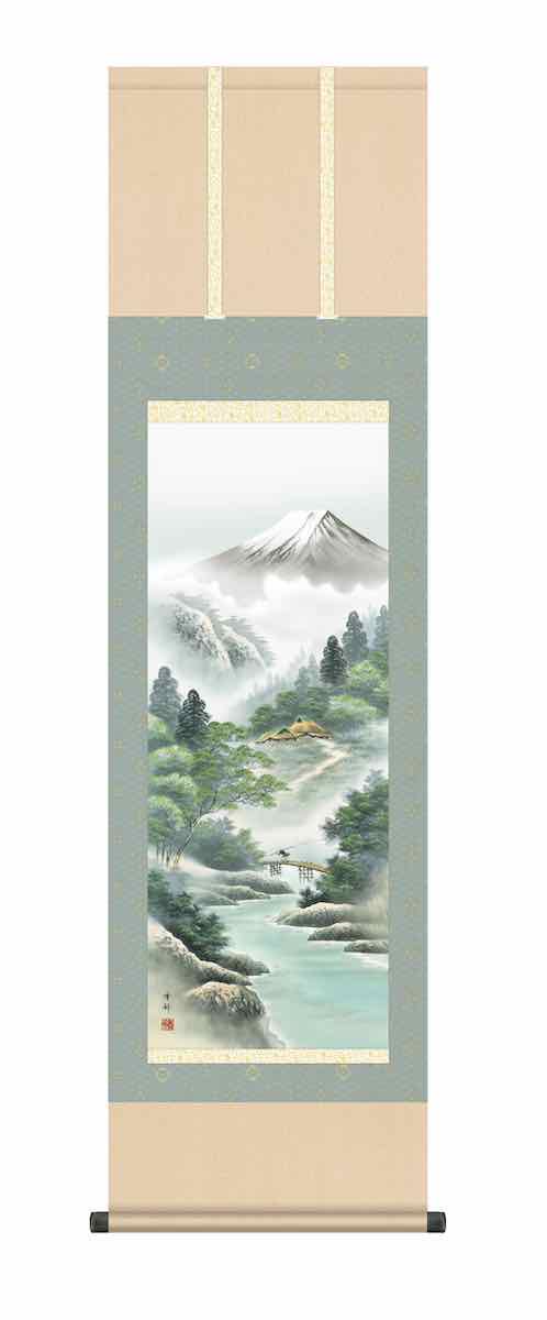 10年保証 掛け軸 山水画 夏掛け 涼風富峰 中山 雪邨 尺三 化粧箱付き - 絵画や壁掛け販売｜日本唯一の風景専門店(R)あゆわら