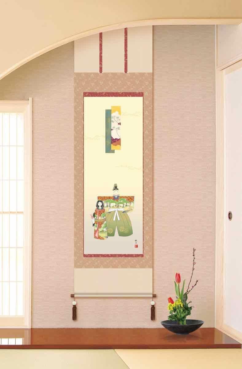 掛け軸 武者 桐箱付き