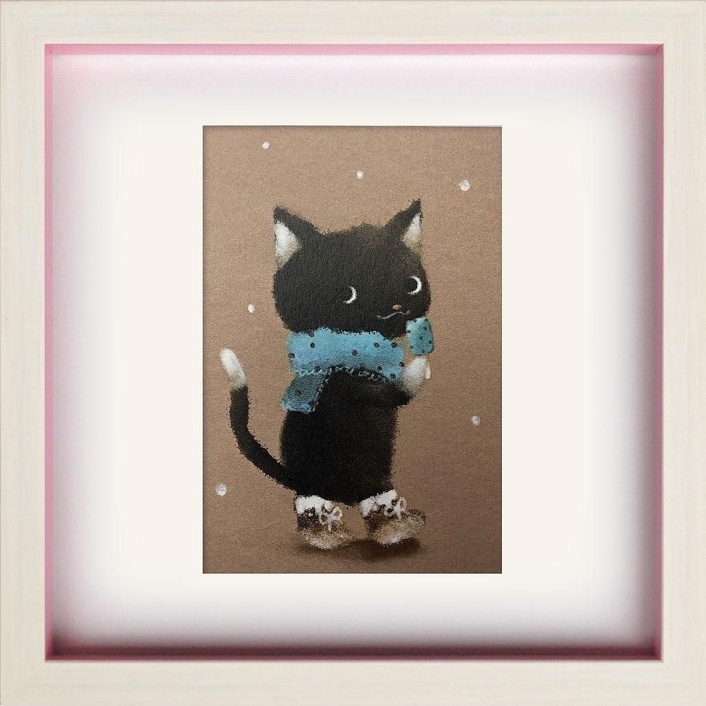 《絵画》ゆうパケット 猫 冬のチョコミント 菜生(nao) スクエアフレーム