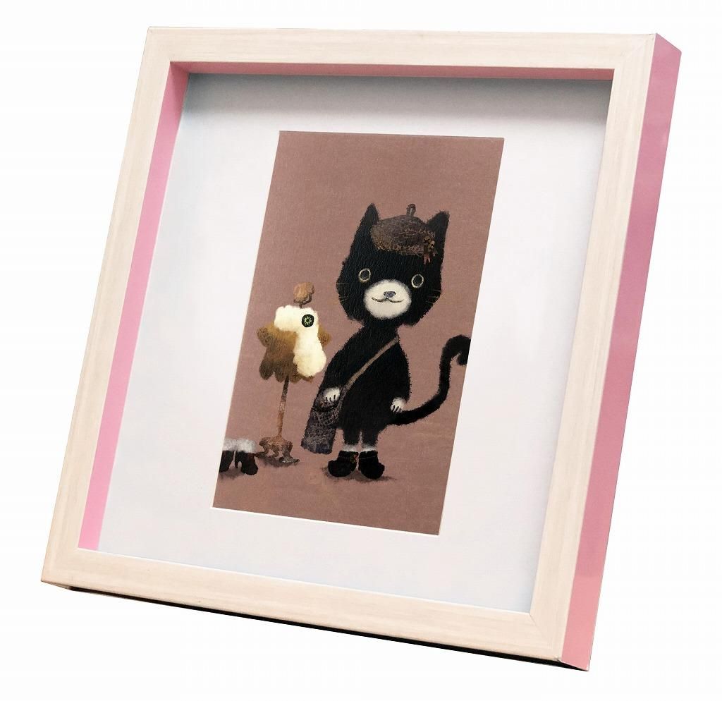 《絵画》ゆうパケット 猫 おしゃま猫 菜生(nao) スクエアフレーム