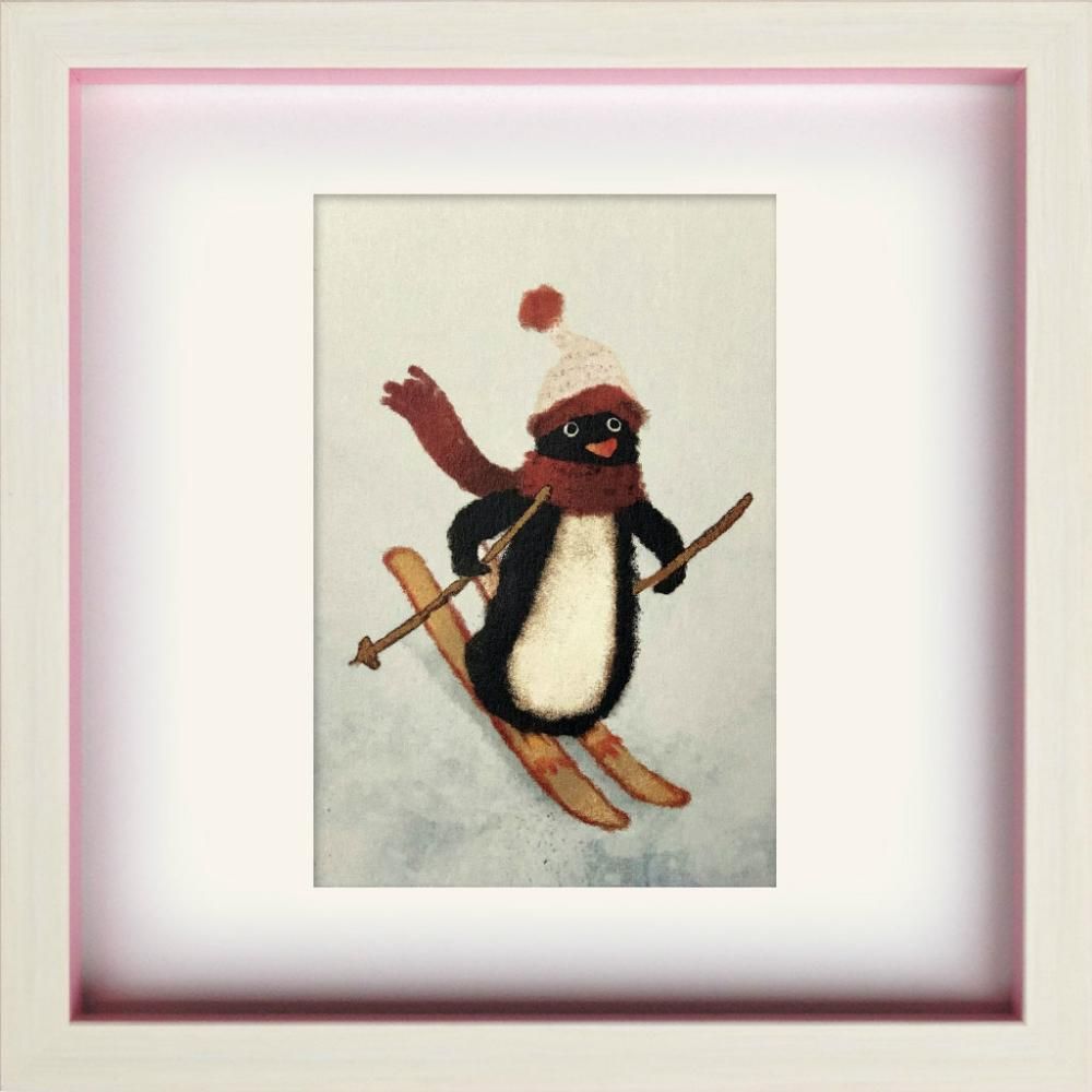 《絵画》ゆうパケット ペンギン スキー 菜生(nao) スクエアフレーム