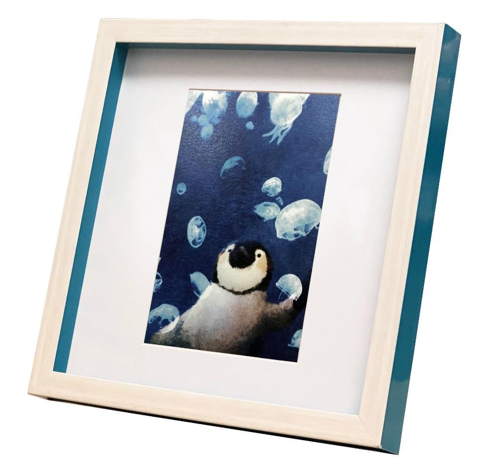 《絵画》ゆうパケット ペンギン 水族館デビュー 菜生(nao) スクエアフレーム