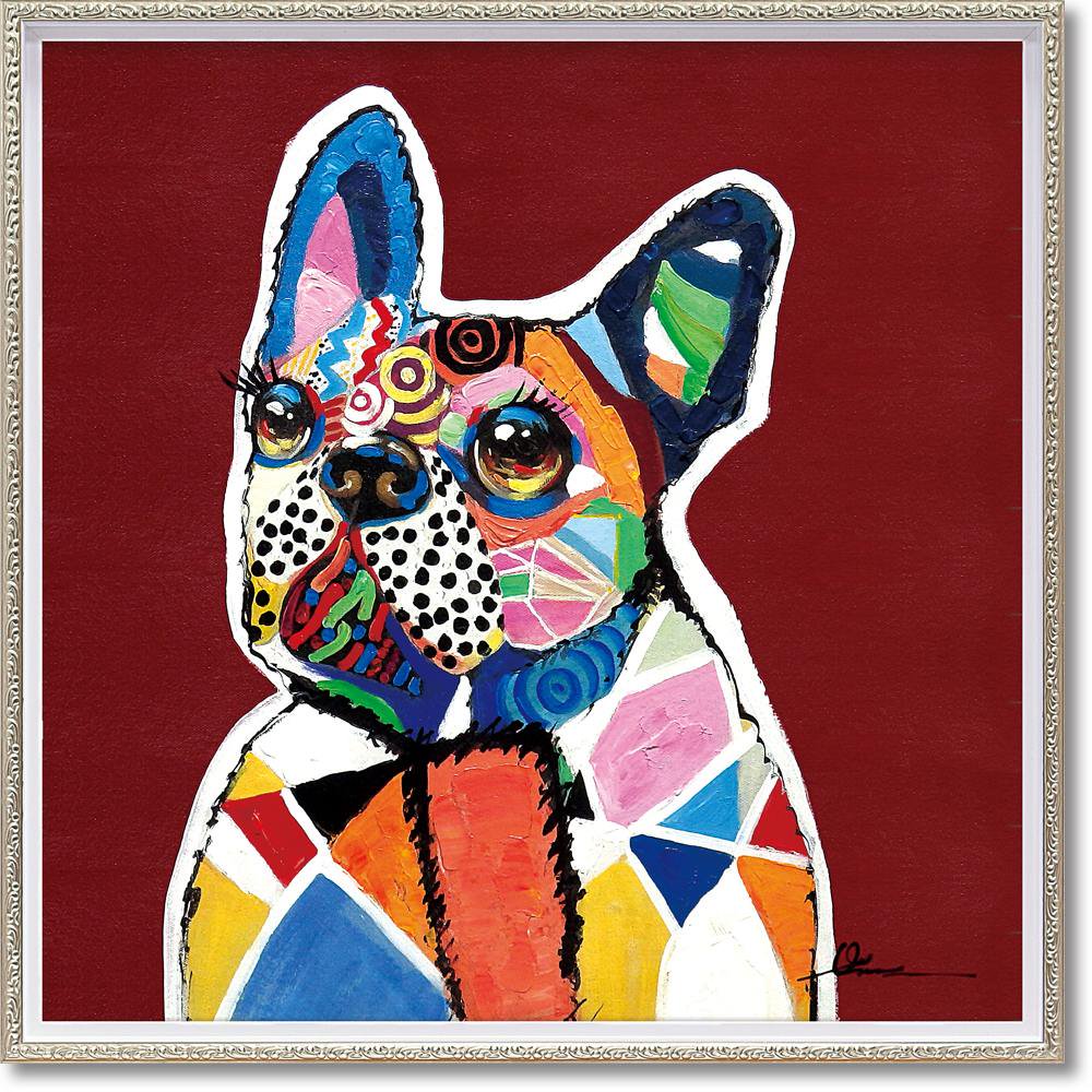 犬 オイルペイント 絵画 - 絵画/タペストリ