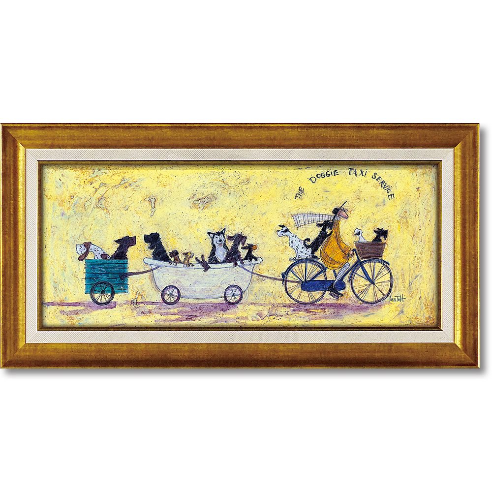 絵画 サムトフト「いぬタクシー」 インテリア 壁掛け 絵 飾る 風景 額