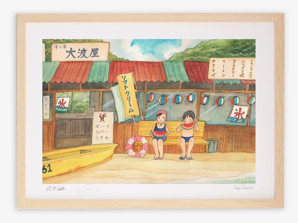 情景画》海の家(坂道なつ)(レンタル対象) - 絵画や壁掛け販売｜日本