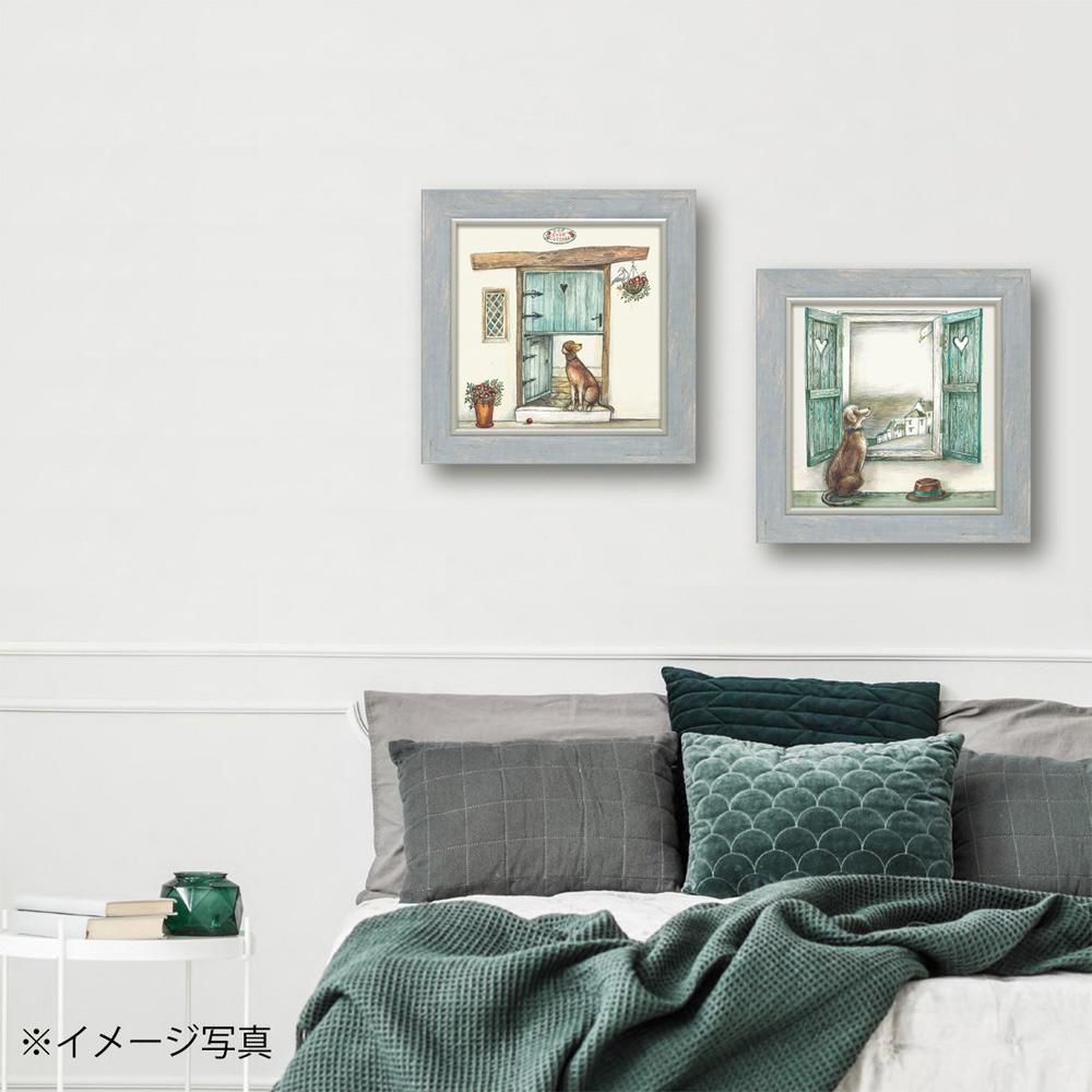 絵画 ジョー ラム「オールド ハット」 アートフレーム 巣ごもり リビング 玄関 トイレ インテリア 壁掛け 額付き 額入り 額装込 プレゼント犬 ギフト 御祝 模様替え イラスト
