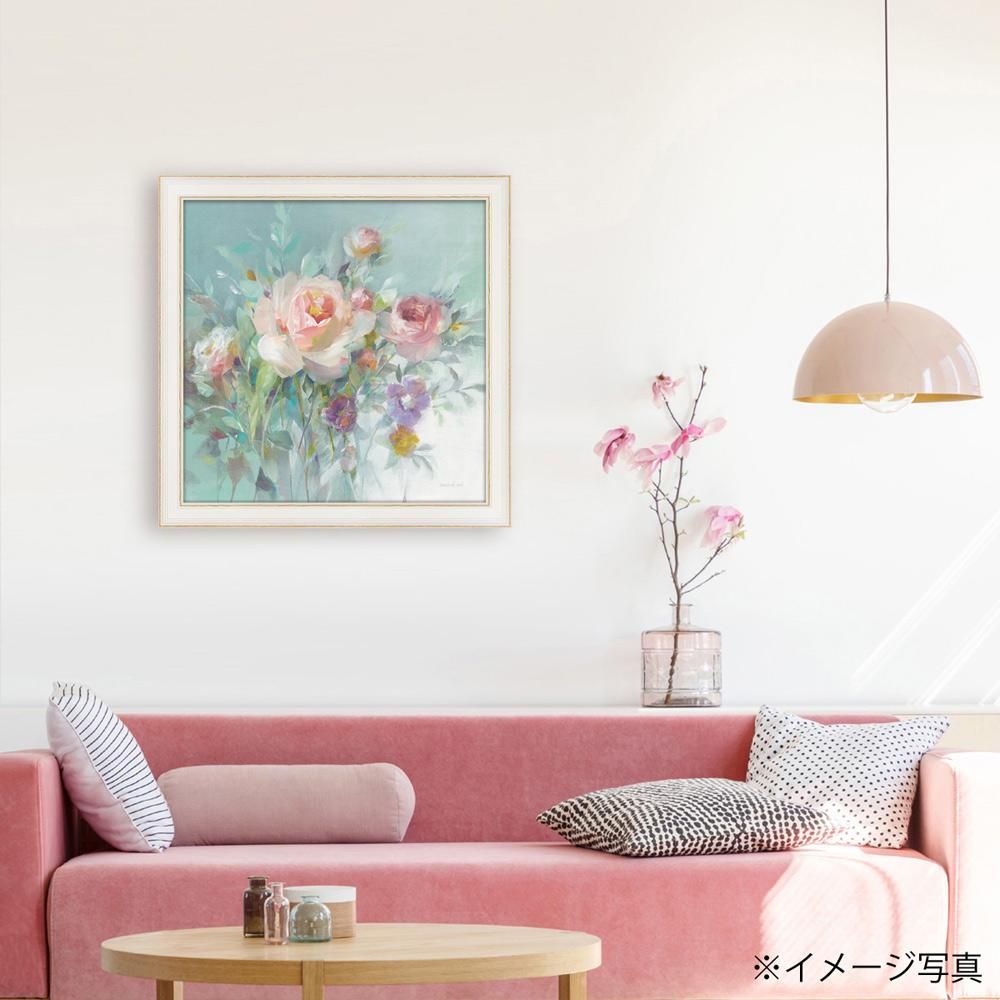 絵画 ダンフイ ナイ「サマー ガーデン ローズ」 アートフレーム 巣ごもり リビング 玄関 インテリア 壁掛け 額付き 額入り 額装込 プレゼント 花 フラワー ギフト 御祝 模様替え 癒し