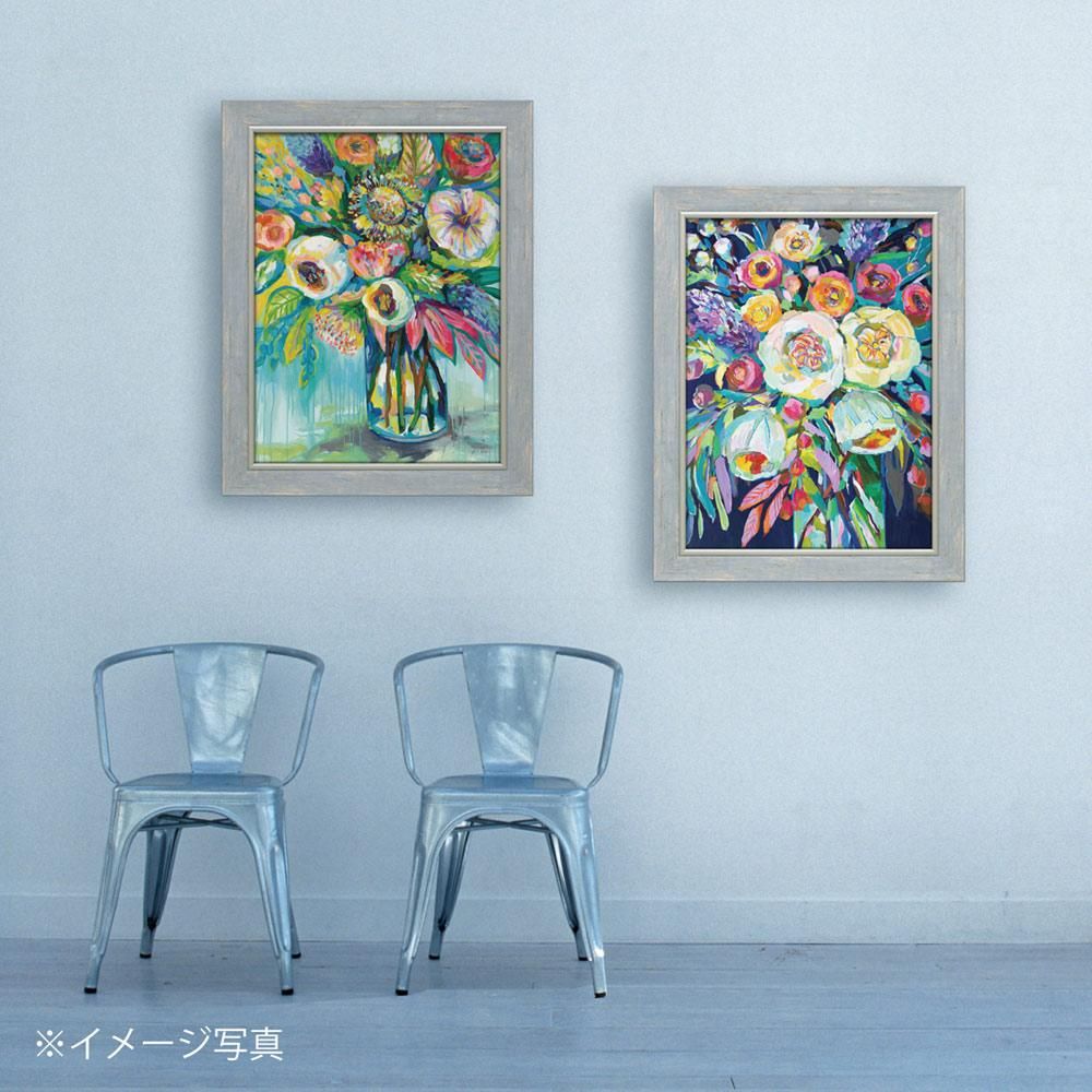 絵画 ジャネット ヴェルテンテス「カラー バースト」 アートフレーム 巣ごもり リビング 玄関 インテリア 壁掛け 額付き ギフト 額入り 額装込 花 静物画 プレゼント