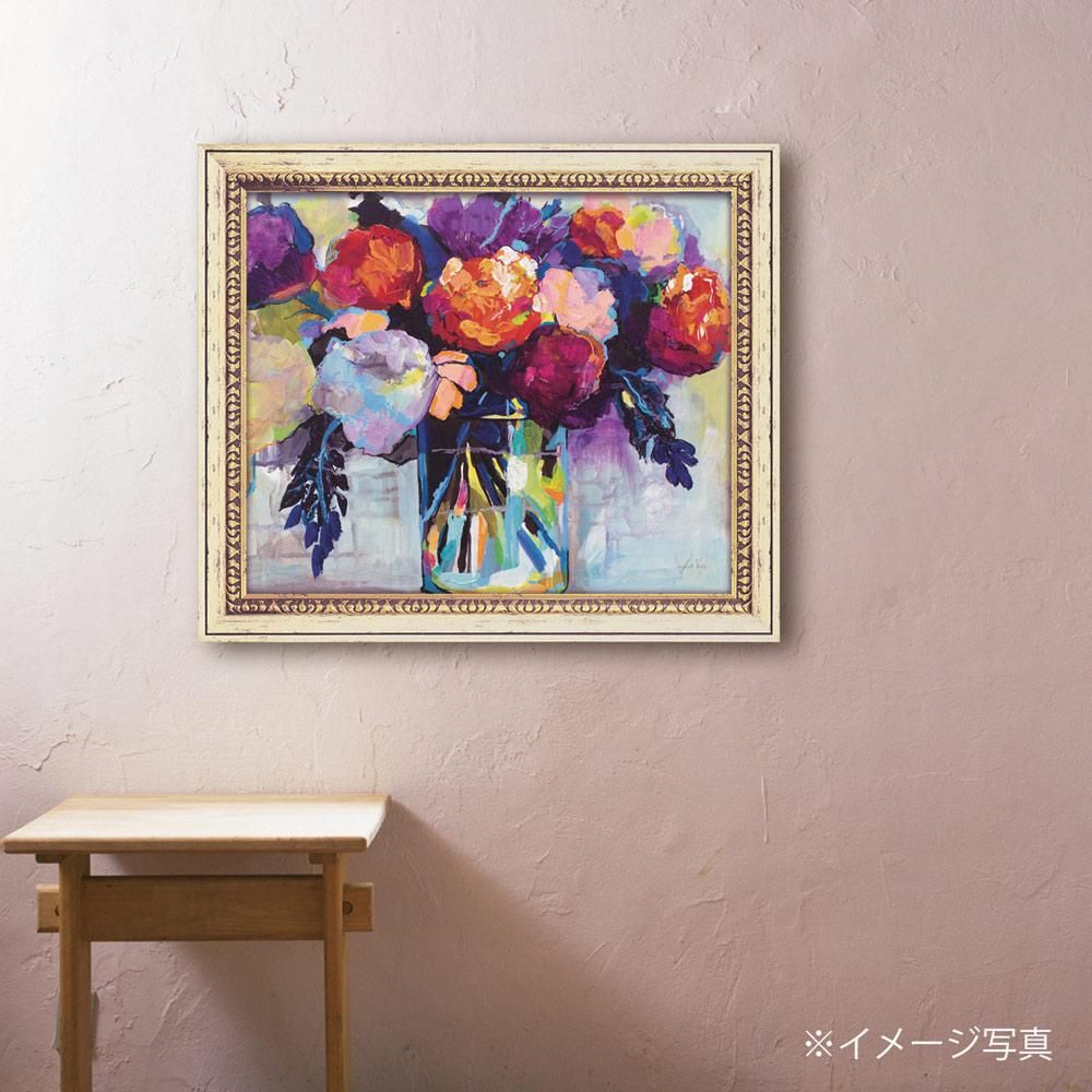 絵画 ジャネット ヴェルテンテス「バースデー セレブ」 アートフレーム 巣ごもり リビング 玄関 インテリア 壁掛け 額付き ギフト 額入り 額装込 花 静物画 プレゼント