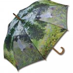 傘 名画木製ジャンプ傘(モネ「散歩」) おしゃれ レディース 長傘 レイングッズ 雨の日 おでかけ 雨 雨傘 ワンタッチ 58cm 大きめ