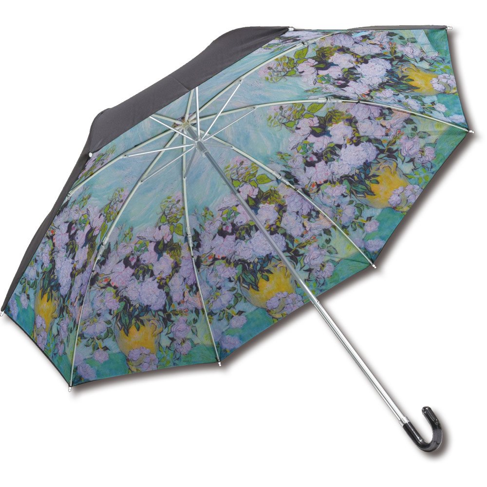 傘 名画折りたたみ傘～晴雨兼用～(ゴッホ「ホワイトローズ」) 日傘