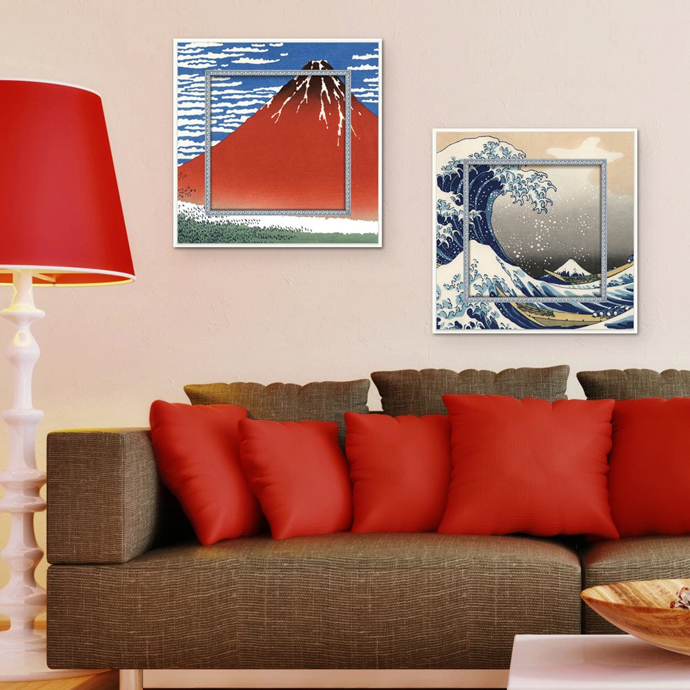 売れ筋オンライン 絵画　水彩画　風景画　「赤富士」 作　額付き　F8サイズ shiro 絵画/タペストリ