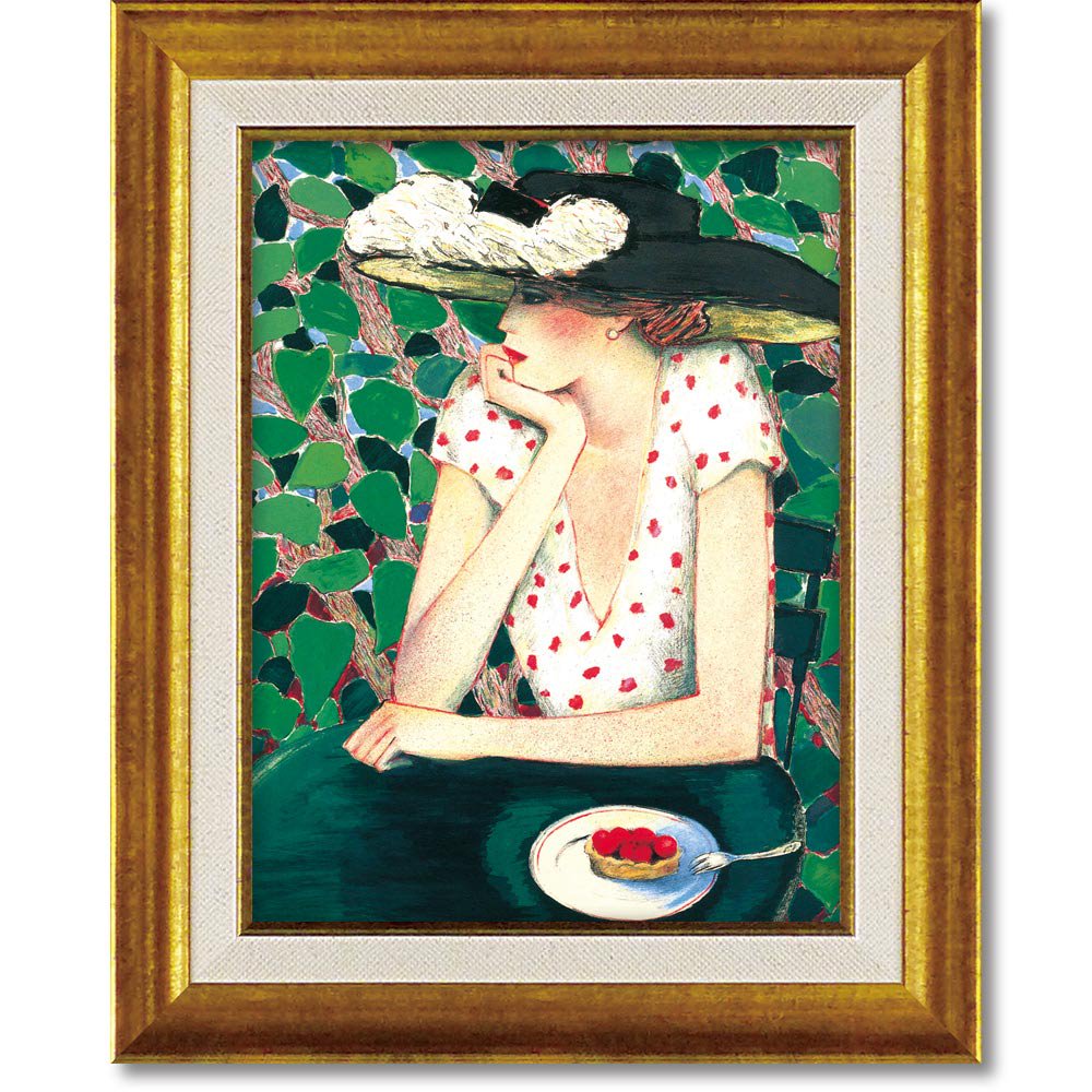 絵画 カシニョール「甘い誘惑」 壁掛け 額入り 女性画 人物画 アート