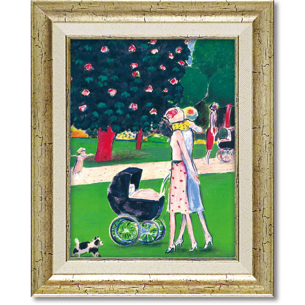 絵画 カシニョール「森での散歩」 壁掛け 額入り 女性画 人物画 アート