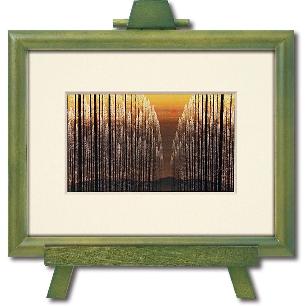アートフレーム 照沼 光治「秋映」 壁掛け 風景 自然 部屋に飾る絵 癒し 木立 樹木 プレゼント ギフト おしゃれ イーゼル付 リビング 玄関 トイレ インテリア 額入り 壁飾り フレーム付き
