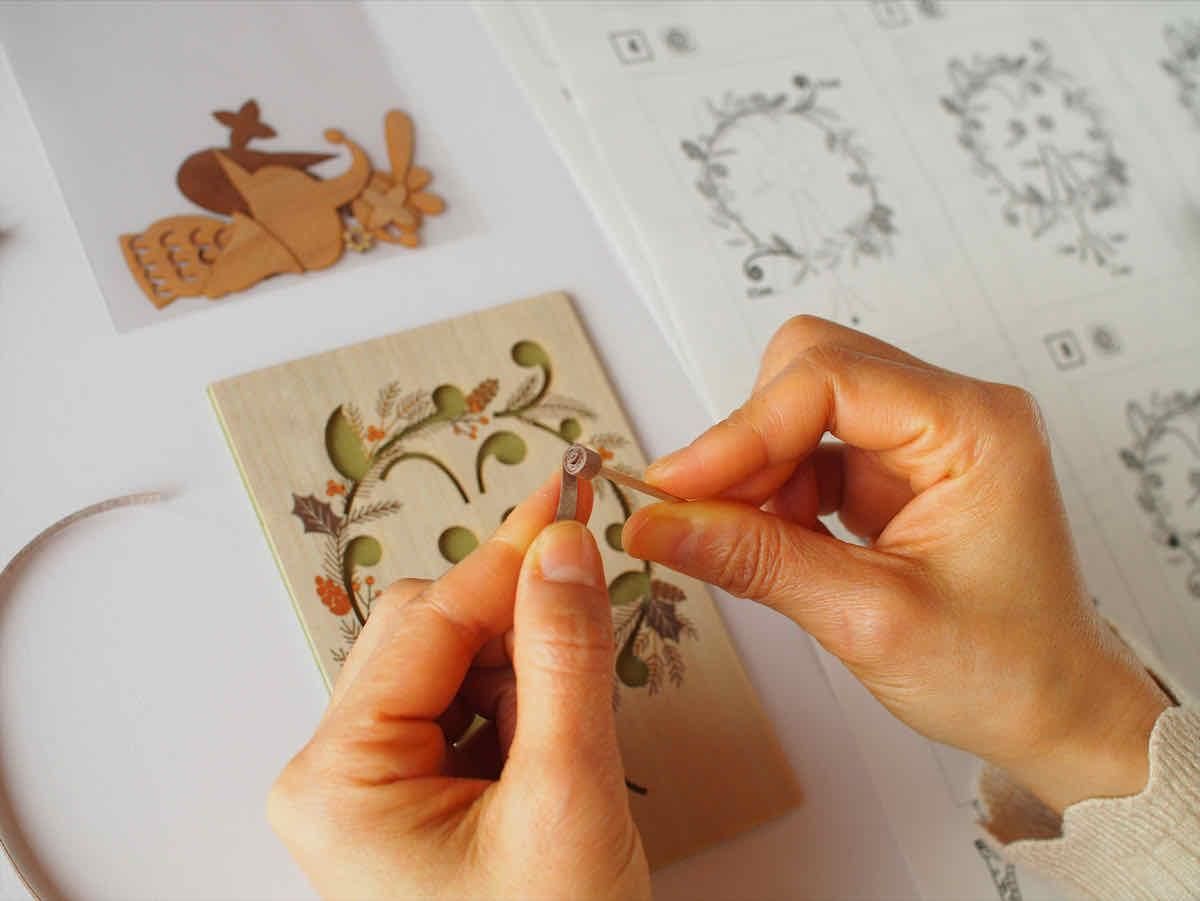 本格木工細工 木はり絵手作りキット「ウェルカムバード」 パーツカット済み ビギナーレベル ゆうパケット 額なし 絵画 アート